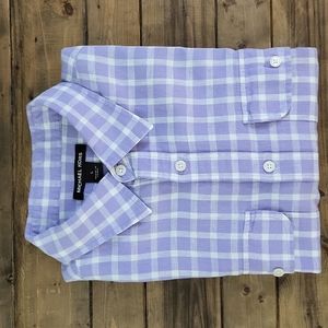 Michael Kors Plaid Purple Men's Button Down Shirt